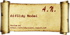 Alföldy Noémi névjegykártya